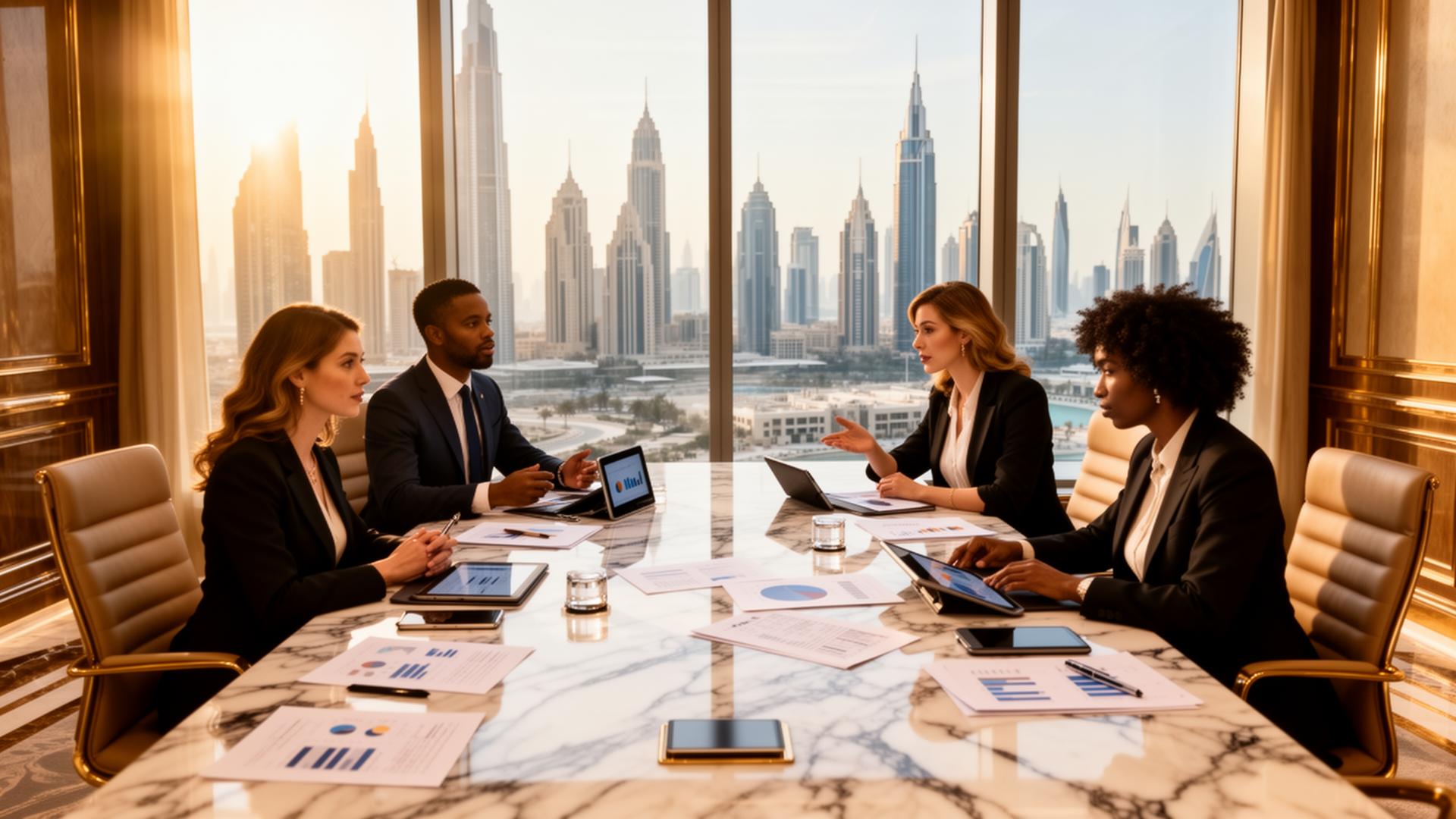 Partner meeting in a Dubai boardroom
